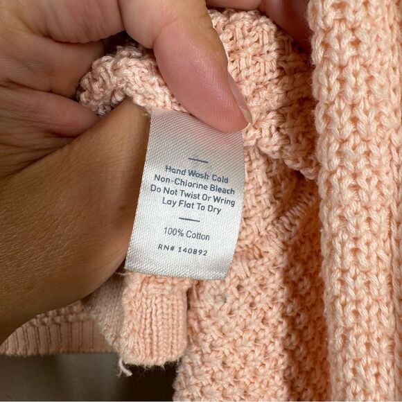 Marine Layer Maine Crop Open Front Cardigan Sweater Soft Pink Cotton Small - Picture 6 of 6